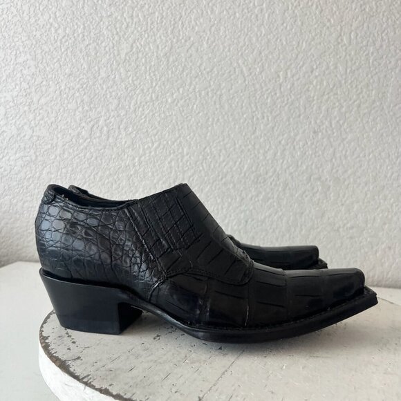 Rod Patrick Womens Pull on Shoes 5C Brown Caiman Exotic Western Boots Loafers - Picture 2 of 11